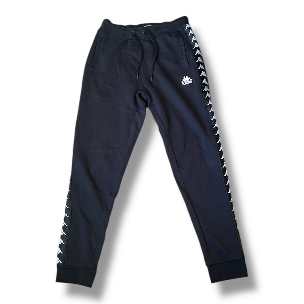 NWT Men’s Kappa 222 Banda Black Sweatpants Loungewear Joggers, Size Medium